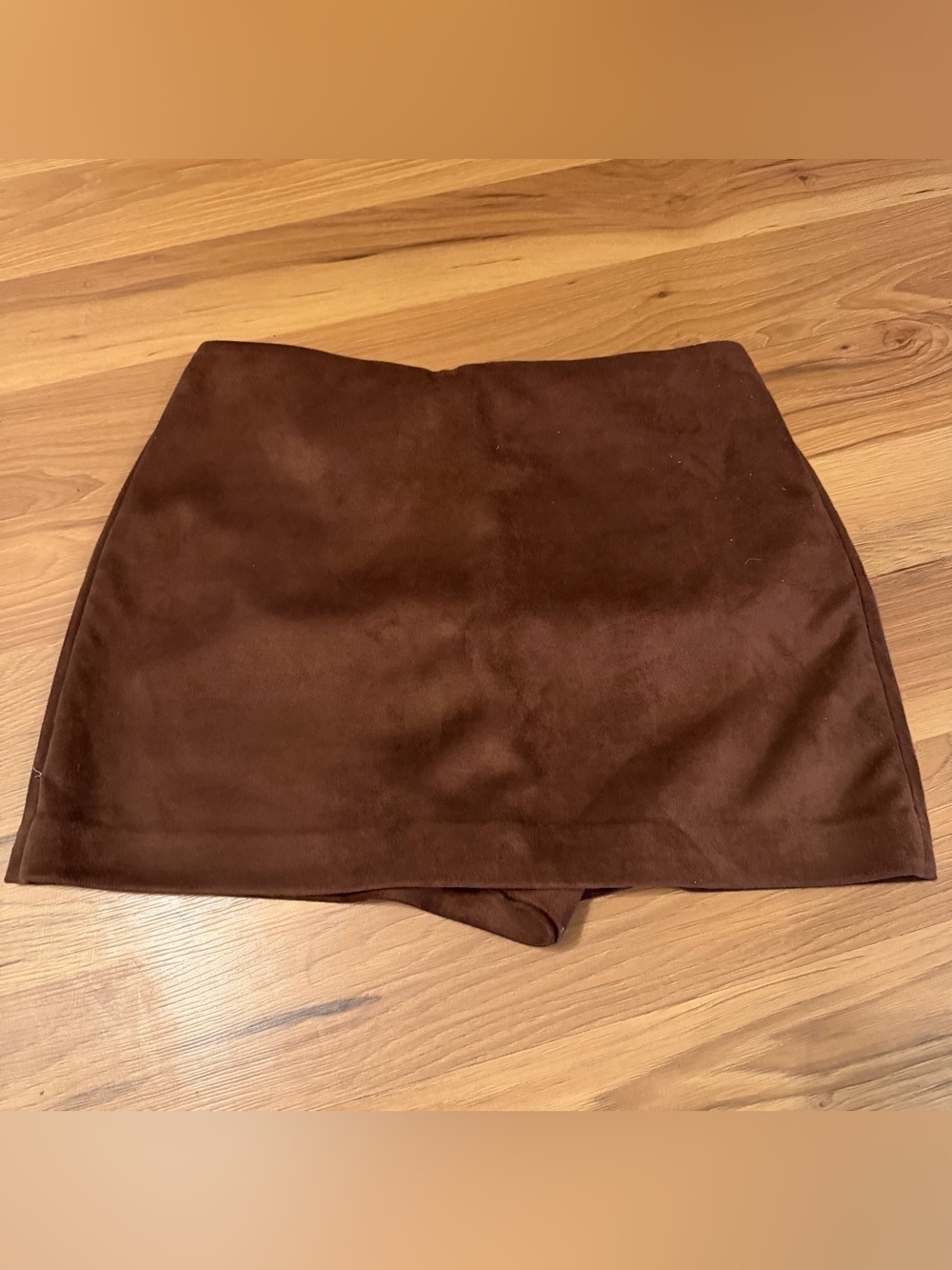 Camila Coelho Brown Faux Suede Mini Skort